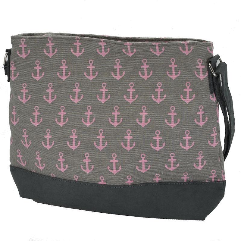 Umhängetasche Anker Grau Pink